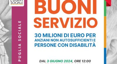 “Buoni servizio per l’accesso ai servizi a ciclo diurno e domiciliari per anziani e persone con disabilità” Annualità Operativa 2024/2025- DOMANDE DAL 3 AL 25 GIUGNO 2024
